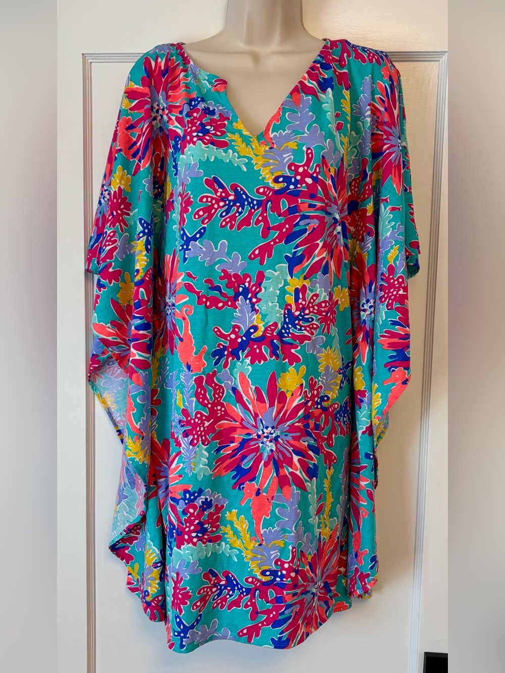 Lilly Pulitzer Stefani Dress Trippin & Sippin Pima Cotton Floral M